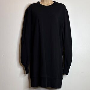 COS long sleeve stretchy black oversized sweatshirt dress 100% cotton
